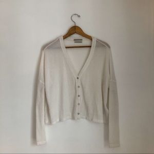 Urban Outfitters White Cropped Cardigan